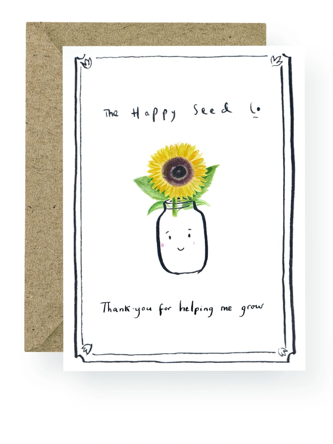Thank you for helping me grow Sunflower Card 