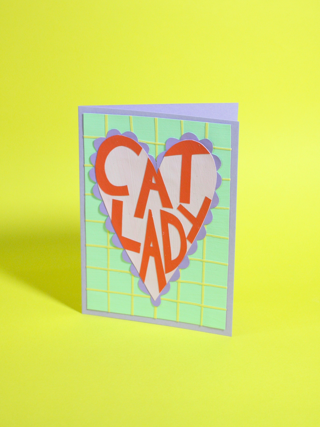 "Cat Lady" Collaged Card