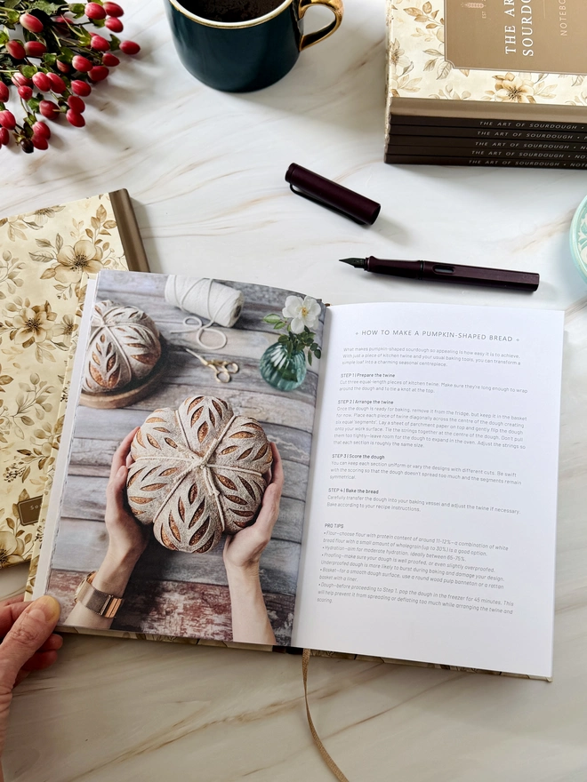 The Art of Sourdough Notebook - How to make a pumpkin-shaped loaf