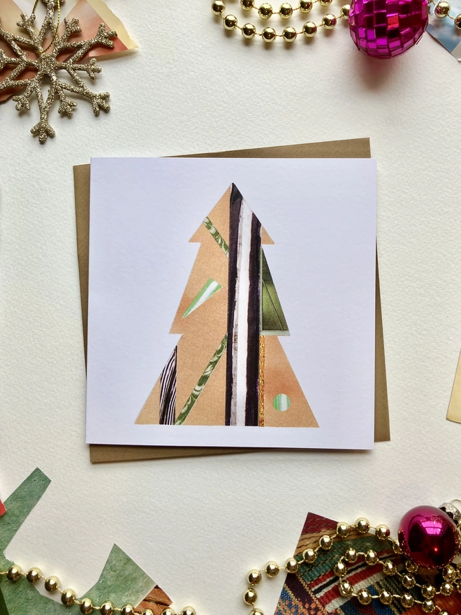 Geometric tree Christmas card