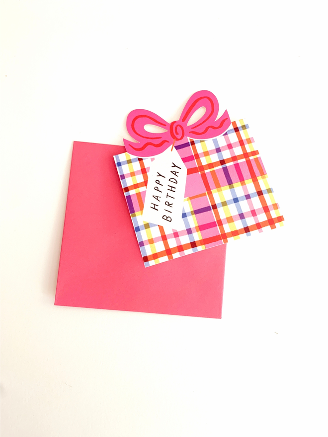 Birthday bow pop up birthday card by Kitty Kenda 