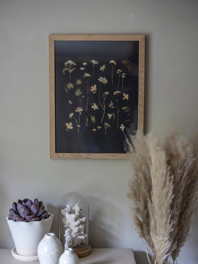 pressed wildflower artwork