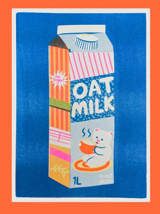 Oat Milk Risograph Print
