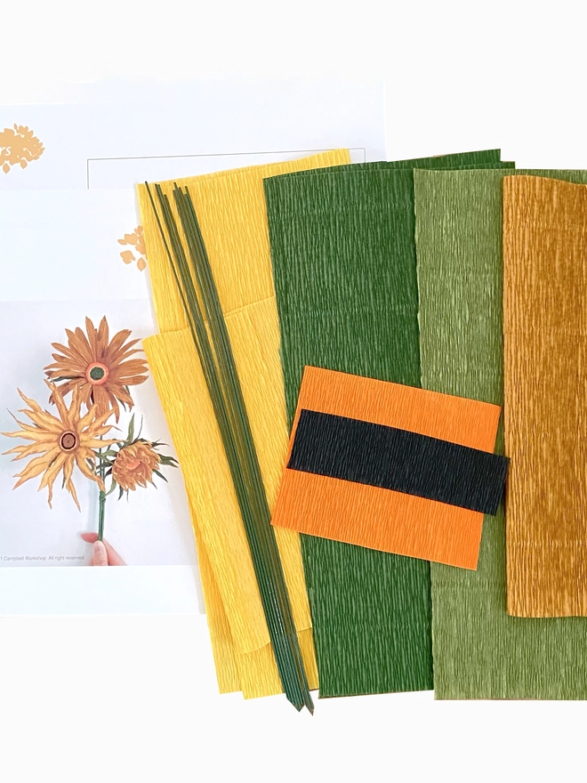 DIY Handmade Crepe Paper Van Gogh's Sunflowers Kit