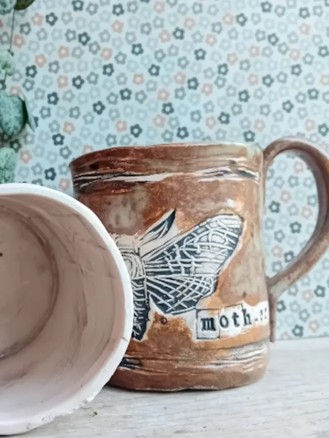 brown 'moth er' mug
