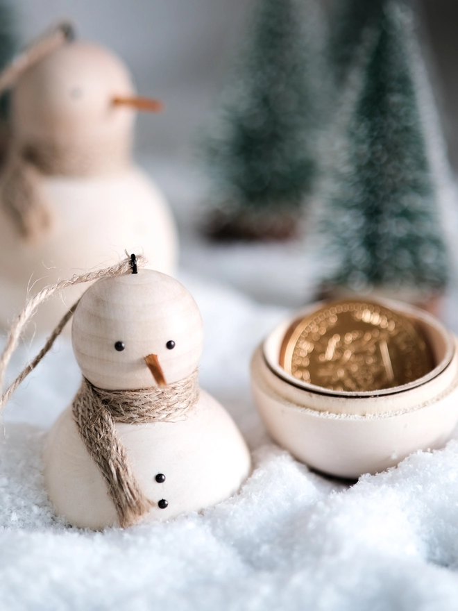 secret snowman christmas tree decoration