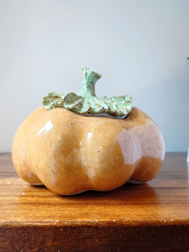 Pumpkin Jar Lidded Pot Halloween Decor