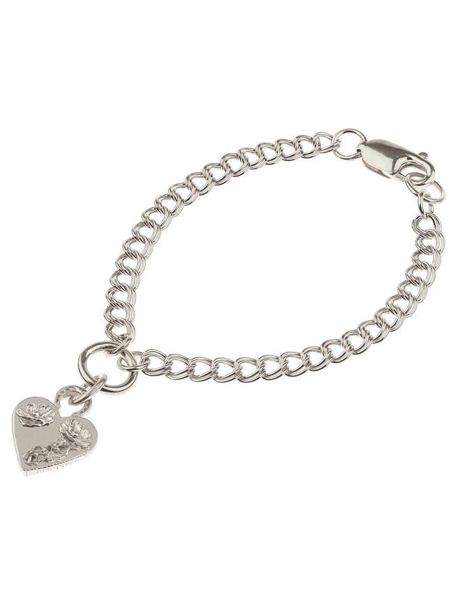 Flower Heart Bracelet silver