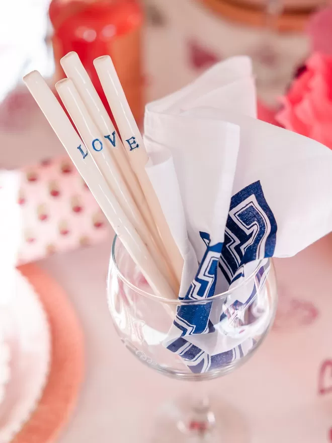 Monogram straws for Valentine's Day