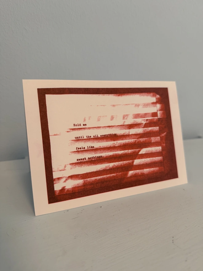 red sweet nothings greetings card with poem and send love