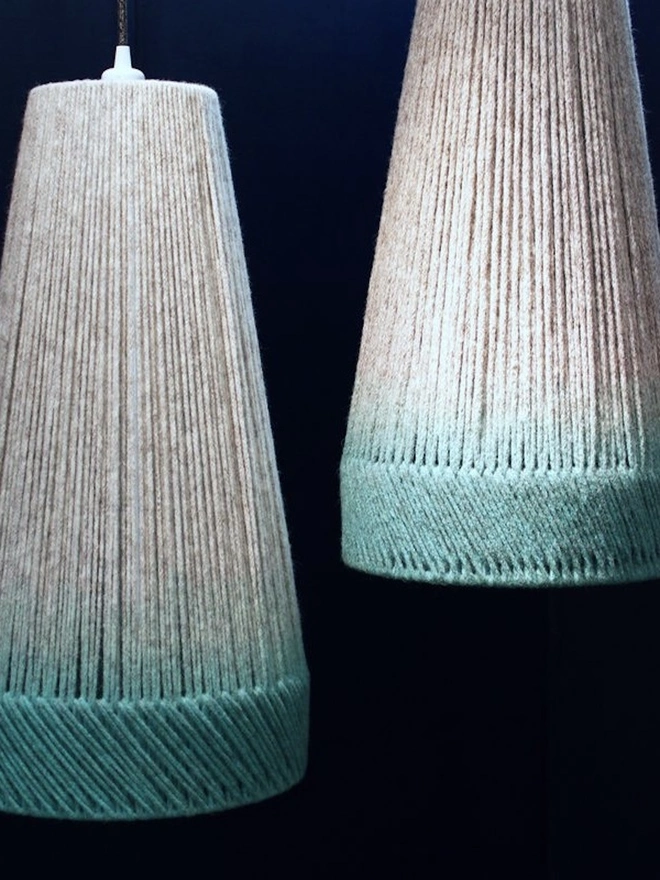 Linear Dip Dye Portland British wool Pendant Lampshade