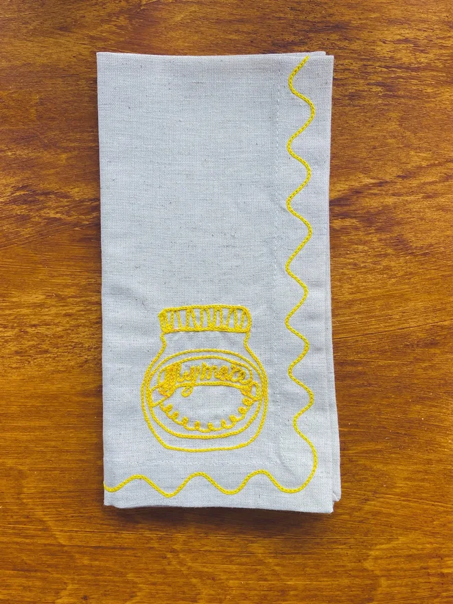 Personalised Individual Embroidered Sauce Napkins