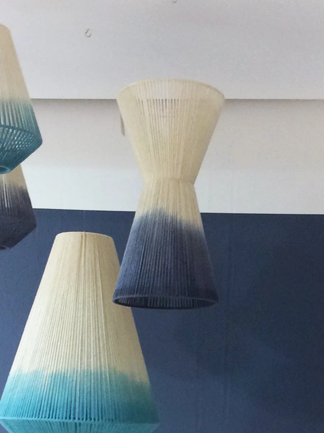 Small Nipped In Pendant lampshade Aqua