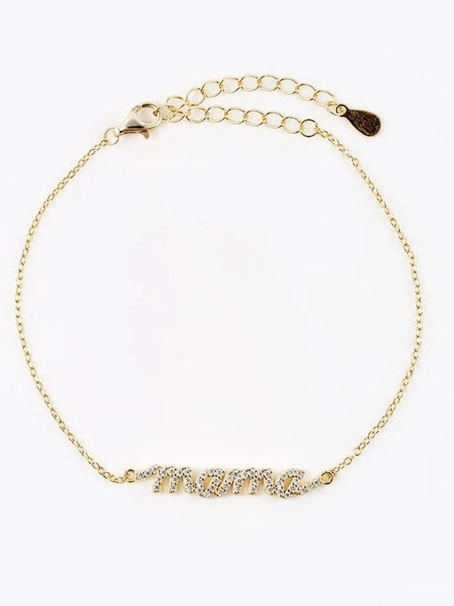 'Mama' Script Gold Bracelet