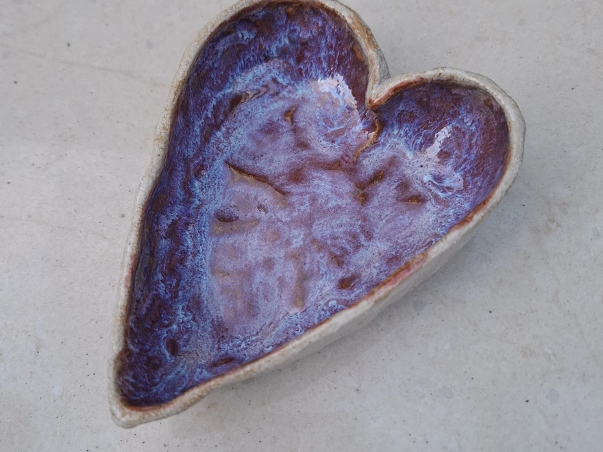 Handmade Ceramic Valentine's Heart Shaped Bowl 