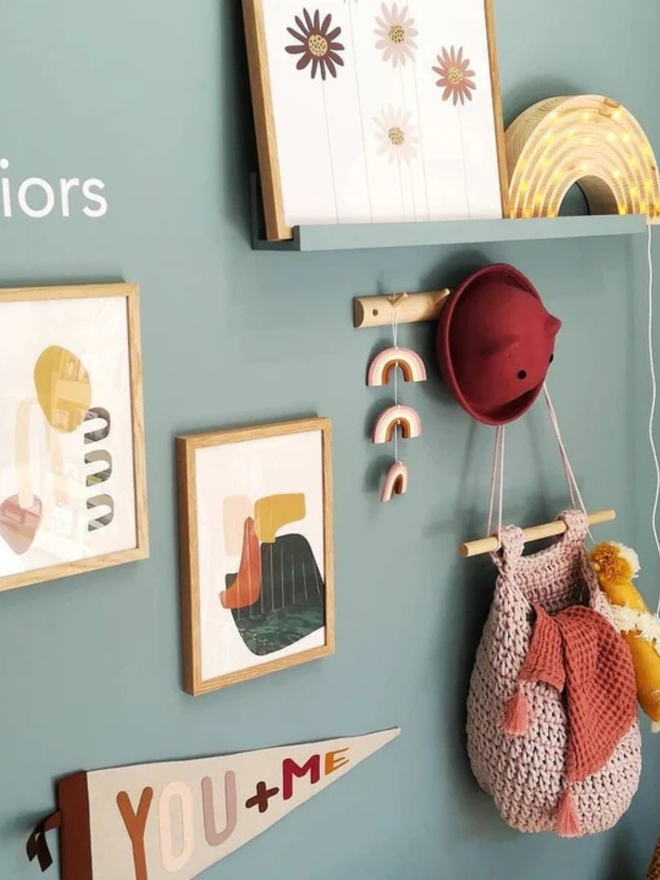 Zuri House. Large pale pink hanging basket.