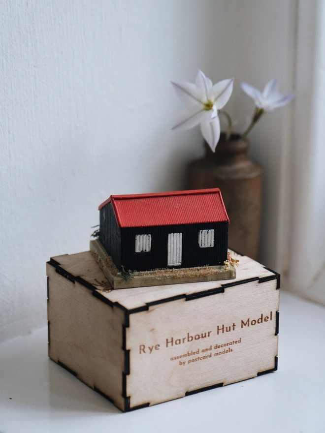 rye harbour red roof hut assembled 