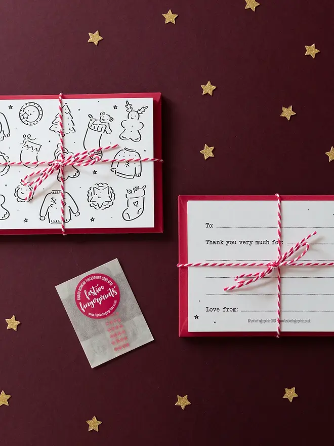 christmas thank you notelet set