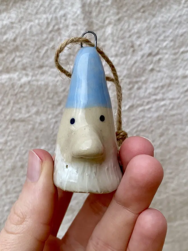 pale blue gnome decoration