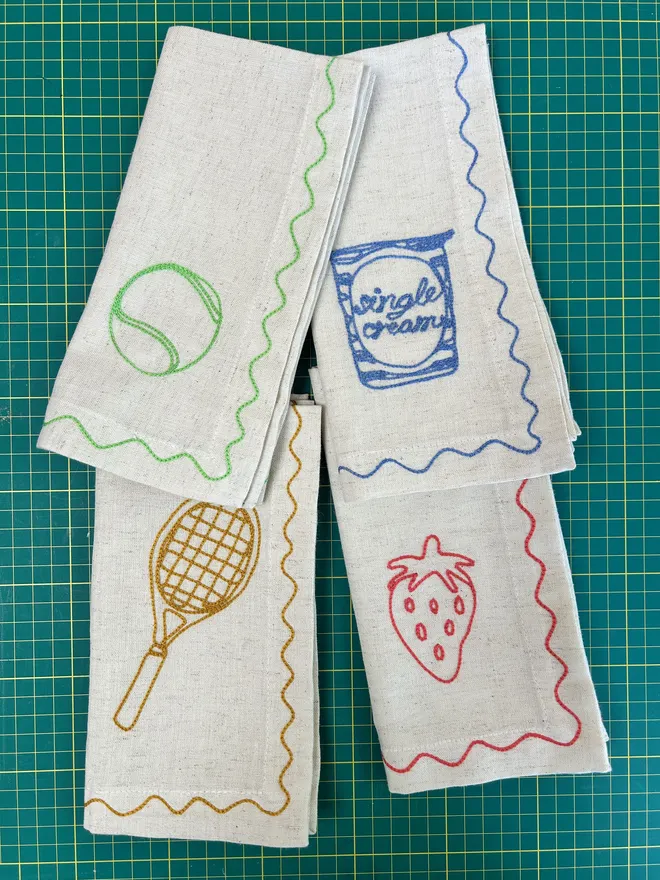 wimbledon embroidered napkins