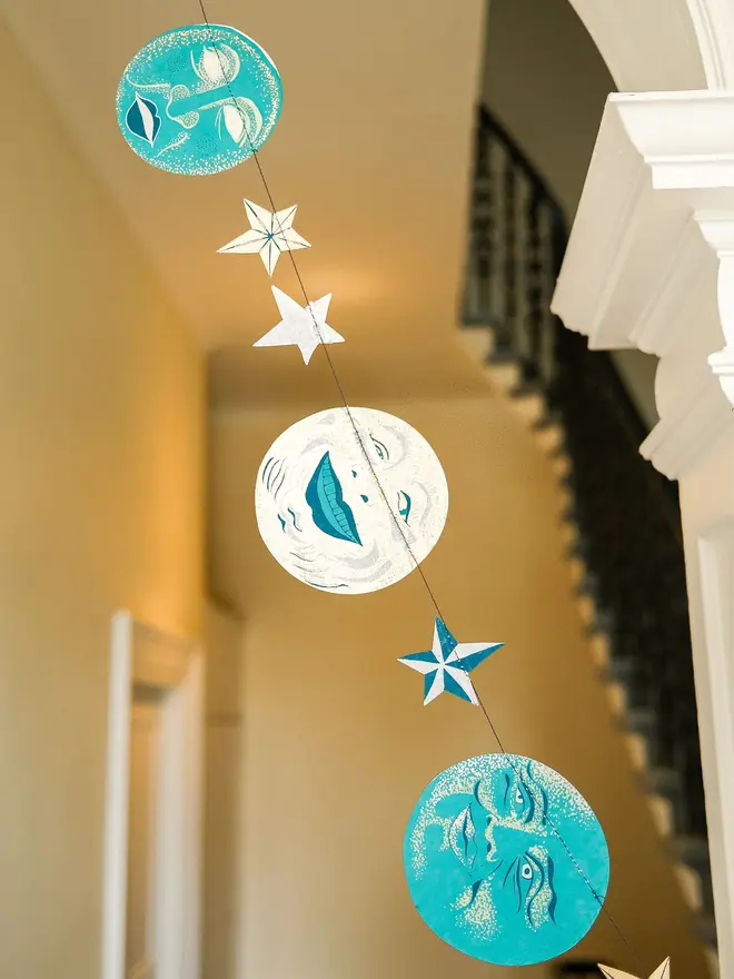 Man On The Moon Sewn Garland (Set Of 6)