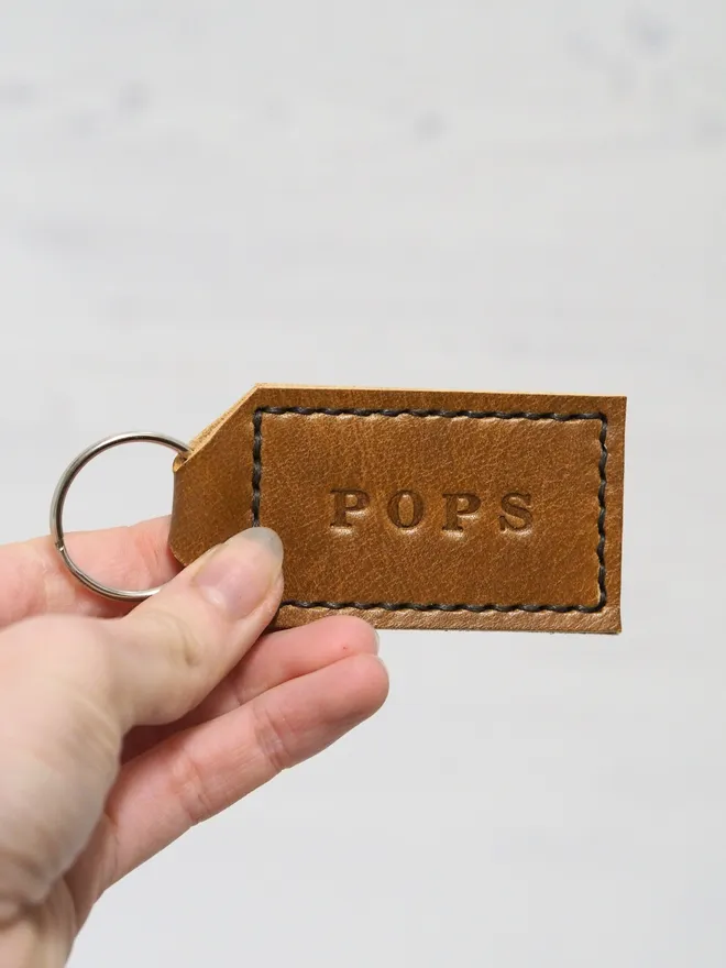 personalised leather key ring