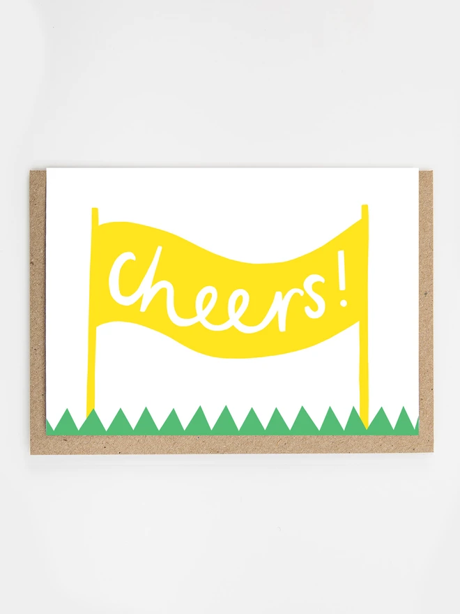 cheers illustrated flag card
