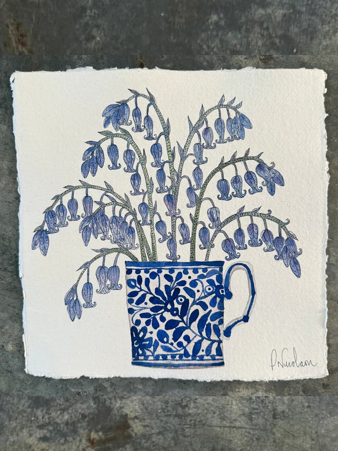 'Bluebells' Original A4 Watercolour & Ink Painting