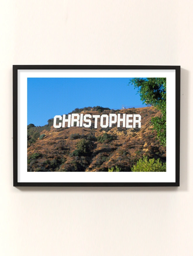 Personalised Hollywood Sign A2 Giclée Print