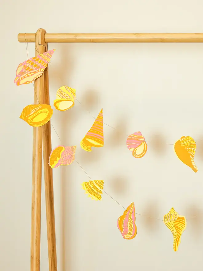 seashell sewn paper garland