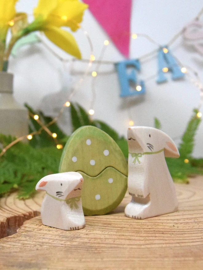 Easter Bunnies Wooden Toys