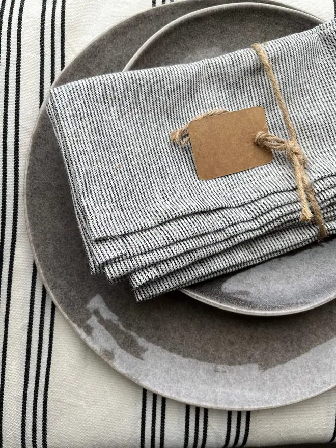 pinstriped cotton napkin