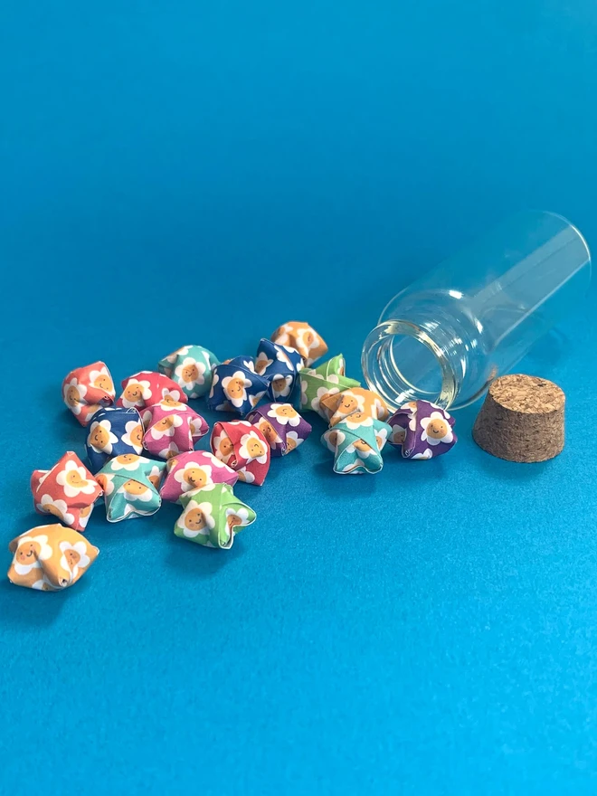 Handmade Origami Lucky Stars In Mini Glass Bottle