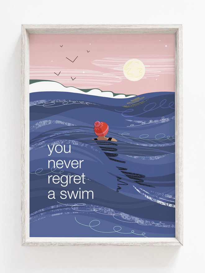 You never regret a swim print A4