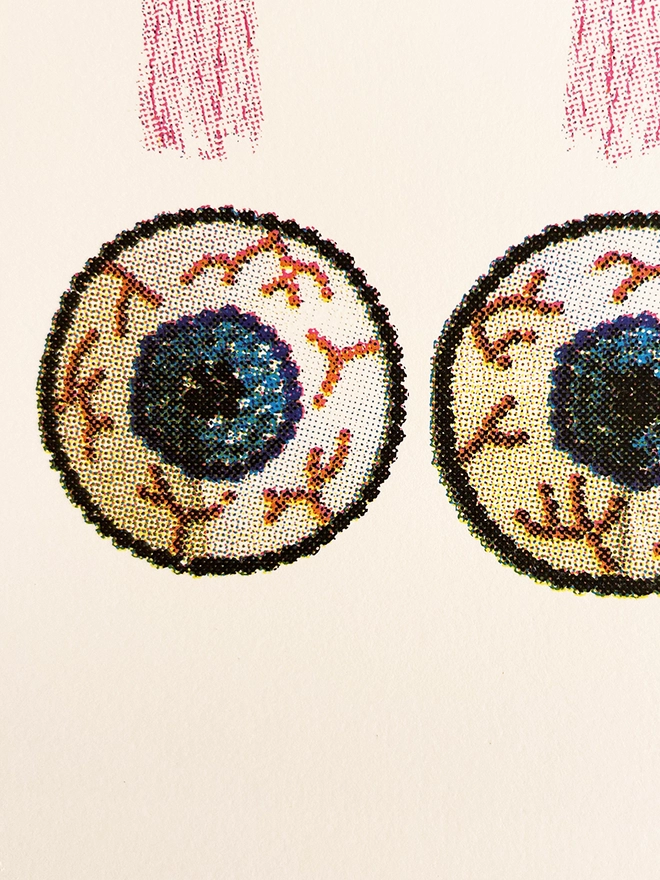 Sequin Nipple Tassel Screen Print, Eye Ball