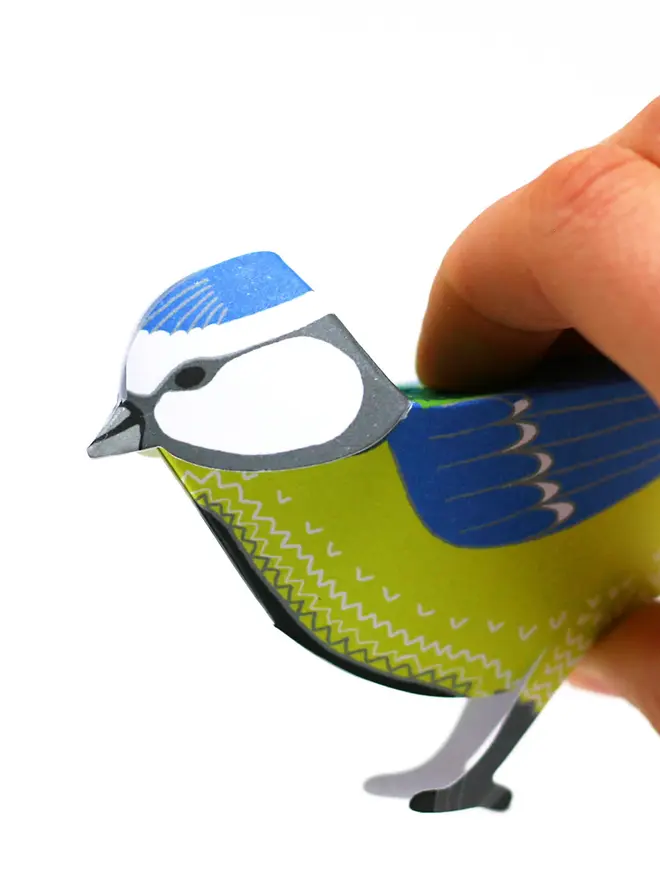Card with pop up blue tit decoration