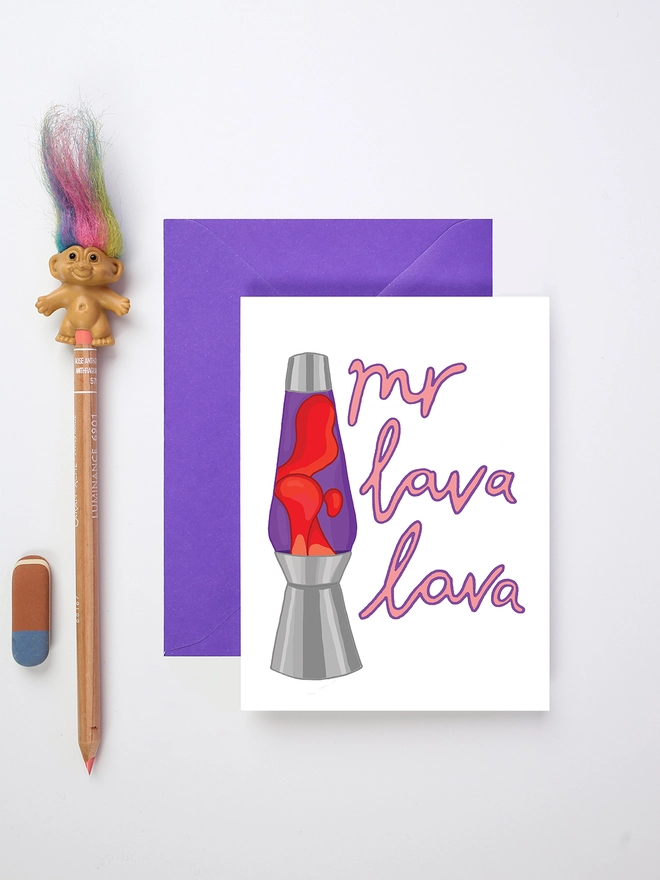 Quirky Valentines Card Featuring a Lava Lamp