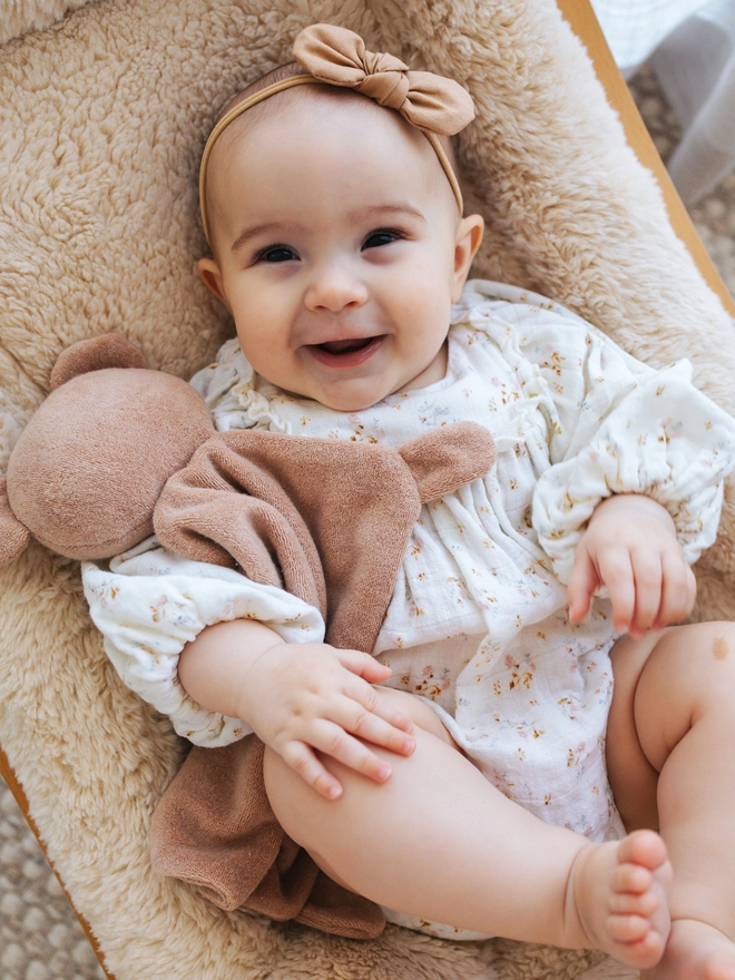 Terry cloth teddy with baby