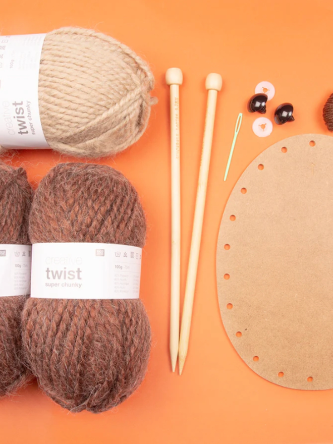 Moose Head Knit Kit. The wool from a kit.