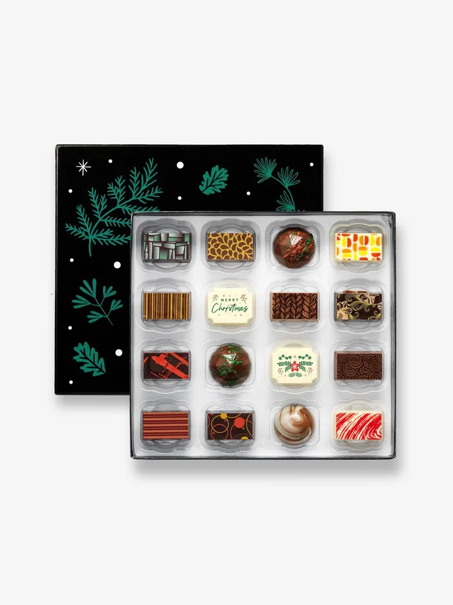 A box of 16 Christmas themed artisan chocolates by Harry Specters