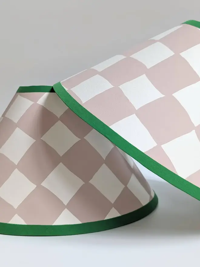 Check Hand Painted Coolie Lampshade