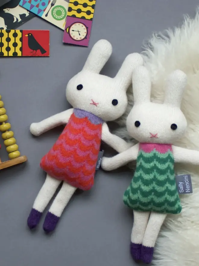 two miss bunny plushies