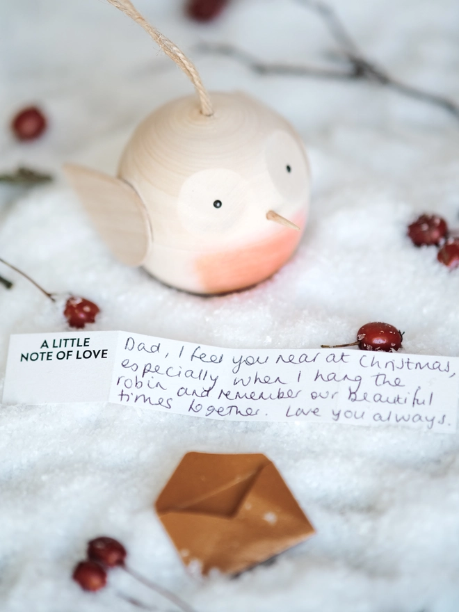 Wooden robin christmas tree decoration