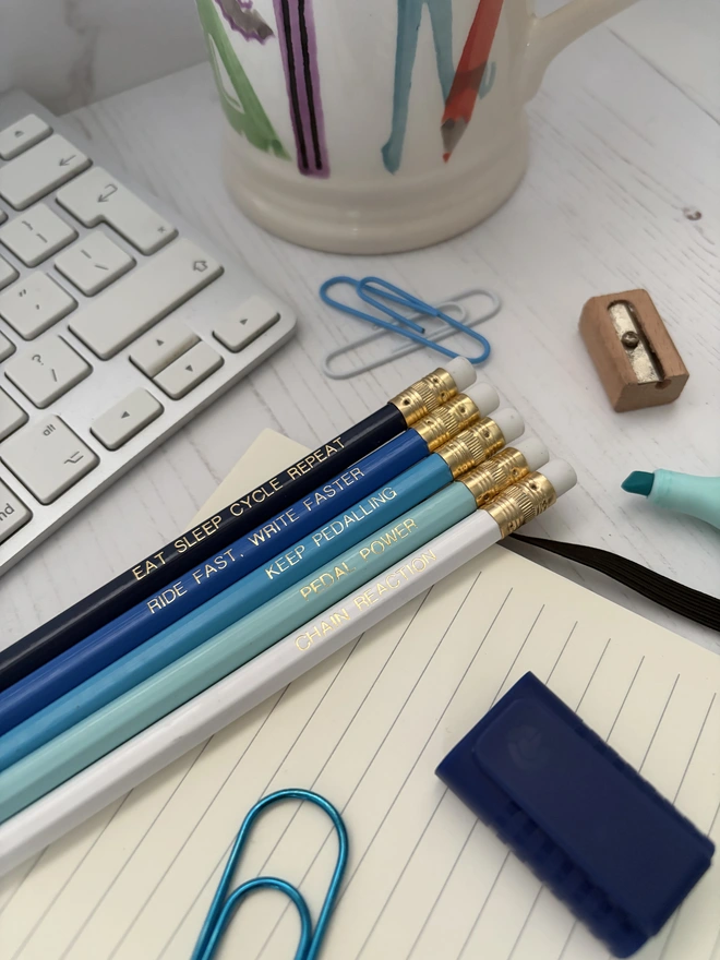 Cycling Inspired Pencil set (Set of 5 HB Pencils)