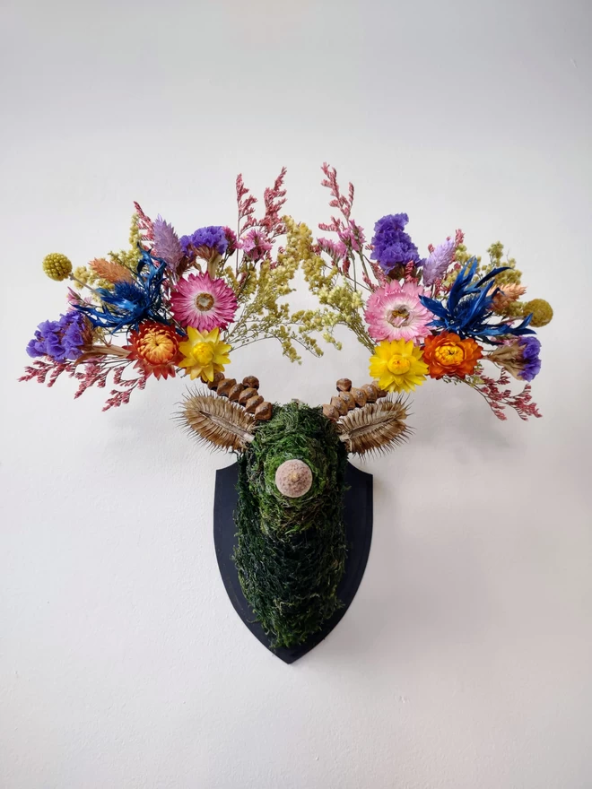 Flower Crown Stag Head Rainbow MINI