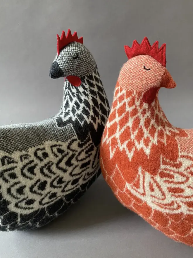 grey and orange hen plush