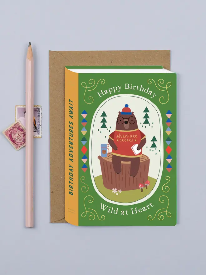 'Happy Birthday Wild At Heart' Brown Bear Birthday Card