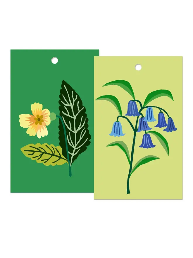 illustrated woodland flower gift tags