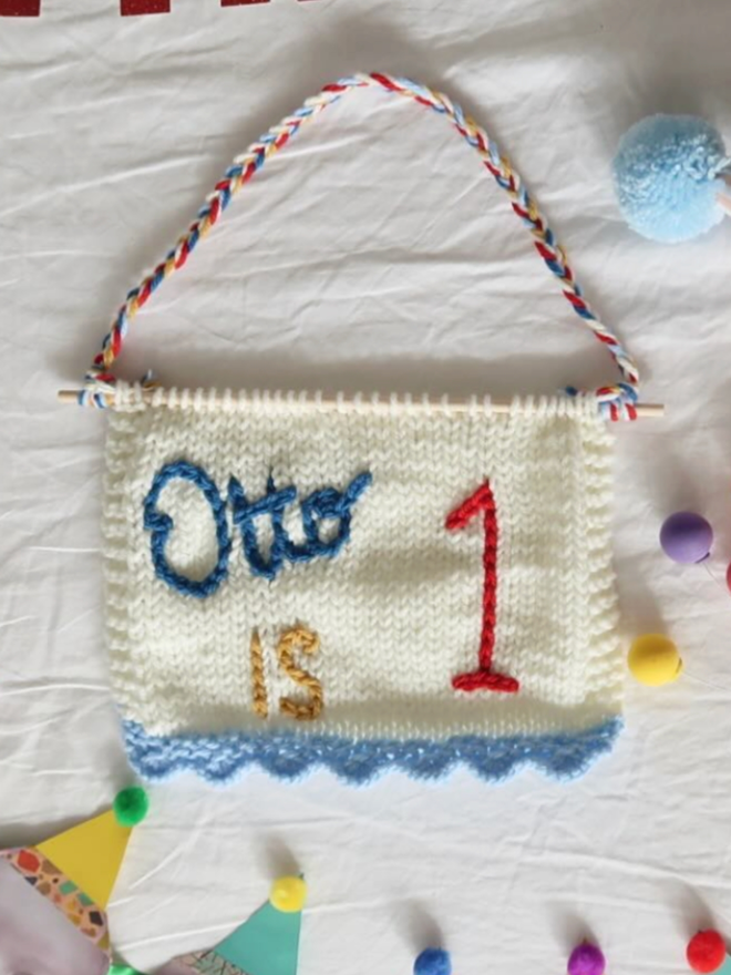 Birthday Banner. A birthday banner for a first birthday in a variety of colours.