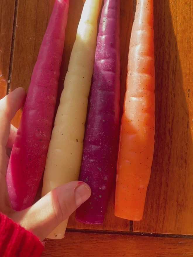 Rainbow Carrot Candles (Pack Of 8)